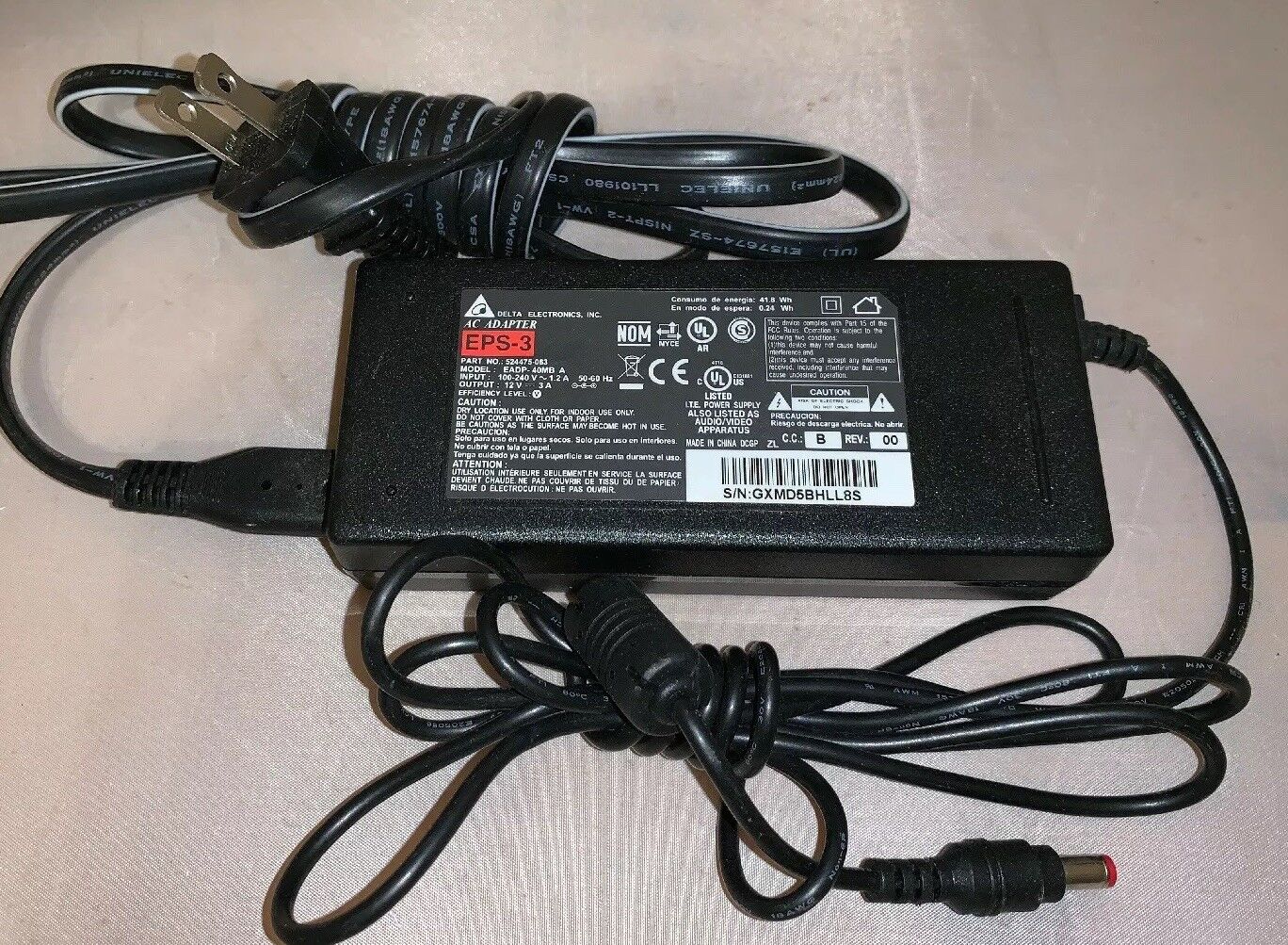 *Brand NEW*Delta Electronics EPS-3 EADP-40MB A (524475-063) 12V 3 A AC ADAPTER Power Supply